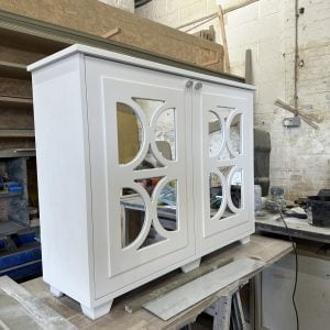 Compact White Mirrored Cabinet 70x120x30