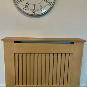 Vertical Slat Radiator Cover with a Solid Oak Top