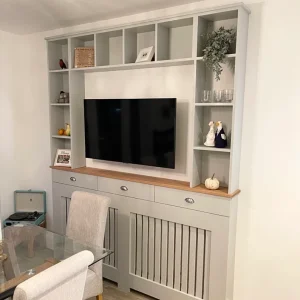 Cornforth White Radiator Cover with Functional Drawers and Shelving