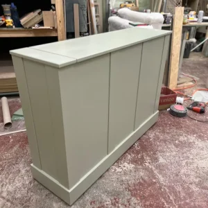 French Gray Panelled Motorized TV Lift Stand