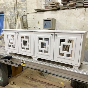 Large White Mirrored Cabinet 55x150x30