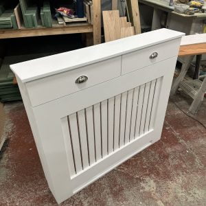 White Vertical Slat Radiator Cover