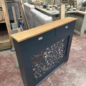 Bespoke Floral Grill Cover with Oak Top and Storage