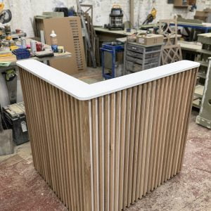 Bespoke Reception Desk, L Shape, Farrow & Ball