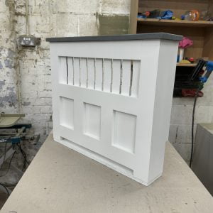 White Radiator Cover with Grey Oak Top 74x51x15