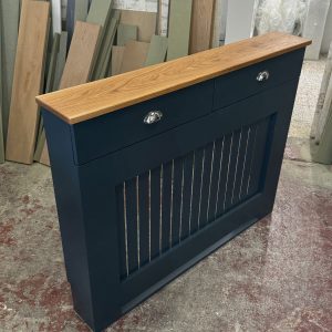 Radiator Cover with drawers and solid Oak Top, Farrow & Ball Hague Blue