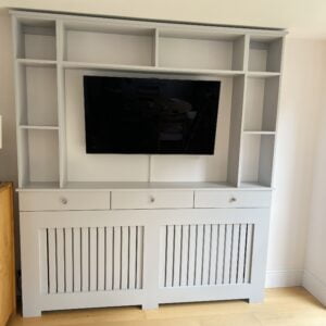 Pavilion Gray Bookcase Radiator Cover with Drawers