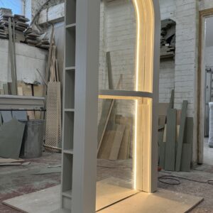 Bespoke Curved Salon Mirror | Stylish Mirrored Unit with Storage | Egyptian Cotton