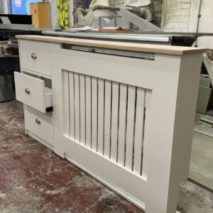 Radiator Cover with Side Drawers & Solid Oak Top