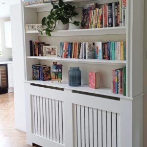 Bespoke Bookshelf Radiator Cover | Vertical Slat Design