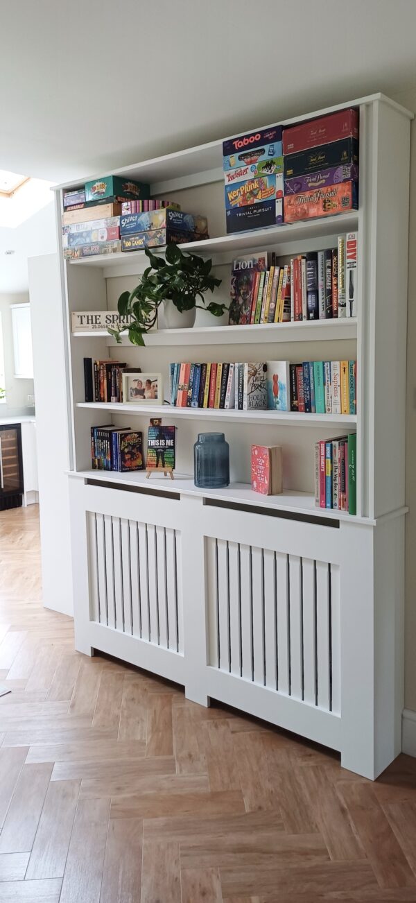 Bespoke Bookshelf Radiator Cover | Vertical Slat Design