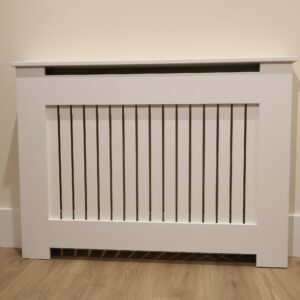 Pre-Made White Vertical Slat Medium Radiator Cover