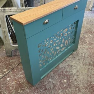 Radiator Cover with Solid Oak Drawers | Floral Design