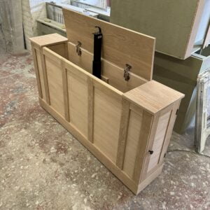 Solid Oak TV Stand, Motorised TV Box