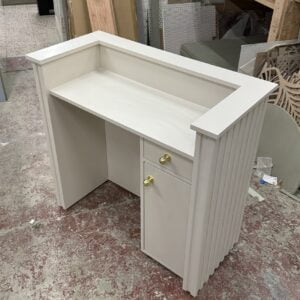 Small Reception Desk, Reeded Design with cupboard