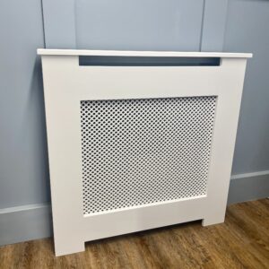 Light Grey Radiator Cover with Oak Top 80x115x15